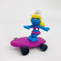 Smurfette on Purple Skateboard Vintage Hardee&#39;s Toy Applause Smurfs - $7.67