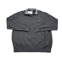 Vineyard Vines 1/4 Zip Sweater Mens L Gray By Shep &amp; Ian Cotton With Cas... - $25.62
