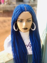 Braided Wig For Black Women, Cornrow Braids, Human Hair, Synthetic, Lace... - £101.27 GBP