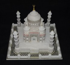 8&quot; Marble Taj Mahal Super Fine Hand Carved Nicely Filigree Work Beautifu... - £231.46 GBP