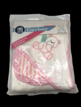 Gerber Baby Bath Towel &amp; Washcloth Set Vintage Hood Girl Pink White Bear... - £29.49 GBP
