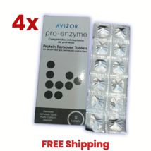 4 Boxes Avizor PRO-ENZYME Protein Remover Tablets 12&#39;s Contact Lenses Soft - $1,544.67 MXN