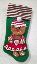 Christmas Gingerbread Girl Green Red Stocking Peppermint Candy Candy NEW - $522.27 MXN