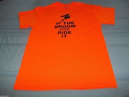 If The Broom Fits Ride It Witch orange T-Shirt Size M - £7.11 GBP