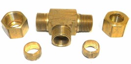 Big A Service Line 3-171860 Brass Pipe, Tee Fitting Kit 1/2&quot; x 3/8&quot; - £11.52 GBP