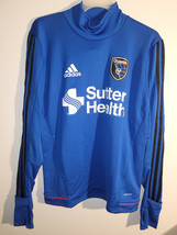 Adidas MLS San Jose Earthquakes Long Sleeve Team Training Jersey Blue sz XL - £14.89 GBP