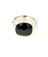 David Yurman Onyx Ring Size 7 18k Gold &amp; Sterling Silver Estate DY626 - $8,927.48 MXN