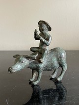 Vintage Chinese Boy Riding Bull Ox Bronze Statue - $98.01