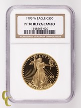 1993-W Or American Eagle Preuve Classé Par NGC Comme PF-70 Ultra Camée - $4,484.07