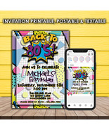 80s Invitation & Social Media Post Template - Party - Editable in Photoshop  - $11.99