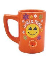 Wake &amp; Bake Flower Power Coffee Mug 10 Oz Orange - £19.44 GBP