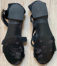Giuseppe Zanotti Metallic Gold Noun Black Leather Flat Sandals EU 37 US 6.5 - £54.75 GBP
