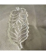 Vintage Clear Glass Leaf Shaped Candy Nut Dish Jewelry Tray 9.5&quot; - £3.77 GBP