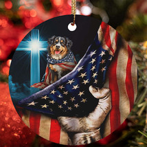 Cute Bernese Mountain Dog Patriotic Flag USA Christmas Ornament Gift Tre... - £12.17 GBP