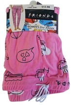 Womens Velvety Pink Friends Joggers Sleep Pants Pajama Bottoms Size 2XL ... - £11.67 GBP