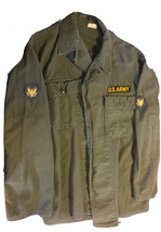 Vintage US Army OD Green Cotton Utility Shirt Jacket Military size M - RARE Find - £84.55 GBP