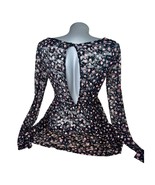 Wet Seal Y2K Black Floral Open Back Blouse See Through Top Whimsygoth La... - $20.33 CAD
