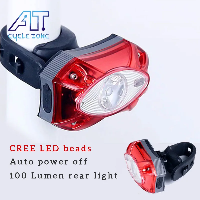 CREE 3W USB Rechargeable MTB Powerful Rear Light Bicycle Flashlight Lantern for - £14.90 GBP