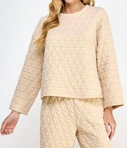 See And Be Seen quilted textured long sleeve top - plus in CREAM - size 1X - £33.24 GBP