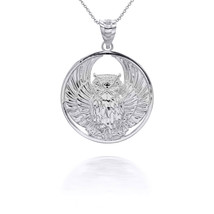 925 Sterling Silver Owl Pendant Necklace - £26.28 GBP+