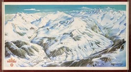 Original Vintage Poster Grand Bornand Ski Resort Piste Map Alps - £73.84 GBP