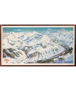 Original Vintage Poster Grand Bornand Ski Resort Piste Map Alps - £73.73 GBP