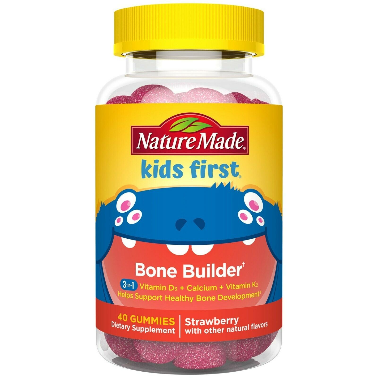 Nature Made Kids First Bone Builder W/ Calcium 200 mg Vitamin D3 350 IU 40 CT.. - $18.80