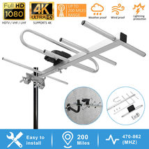 200Miles Outdoor TV Antenna 360° Receive Amplified HDTV Digital HD 1080P... - £22.14 GBP