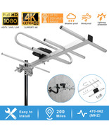 200Miles Outdoor TV Antenna 360° Receive Amplified HDTV Digital HD 1080P... - $39.63 CAD
