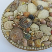 Vtg Sea Shell Encrusted Hand Mirror Maritime Sailors Mermaid Beveled Oval Heavy - £197.83 GBP