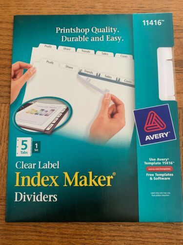 Avery Clear Label Index Marker Dividers 11416 - $22.65