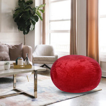 Minky Velvet Bean Bag Chair, Red-4ft Plush Floor Chair for Kids and Adults - £99.40 GBP