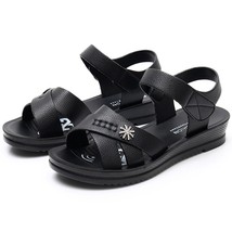 female summer shoes women&#39;s leather non slip soft sole comfortable flat sandals  - £28.44 GBP