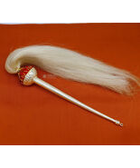 925 sterling silver  chanwar chaur original yalk cow hair pooja article ... - €178,90 EUR