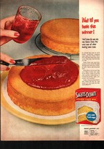 1954 Swans Down Cake Mix Dessert Vintage Old Print Ad White Yellow Devil&#39;s Food - £21.65 GBP