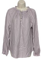 A New Day Womens Tunic Top Size Small Purple Scrunched Tie Neck Long Sle... - £26.11 GBP