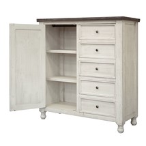 55" Gray and Ivory Solid Wood Five Drawer Gentlemans Chest - $1,606.49