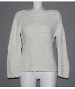 VTG? Tommy Bahama Varied Textures No-Collar Cotton Blend Cream Sweater W... - $33.94 CAD