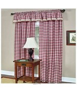 Buffalo Check Window Panel Burgundy 42&quot; W x 63&quot; L - $324.82 MXN