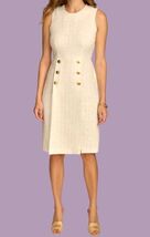$169 Donna Karan New York Women's Tweed Sheath Dress Size: 10 Color Crea... - $55.94