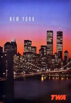 Travel Poster print.Home Room Interior design.New York Twins.6594 - £13.45 GBP+