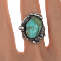 sz10.5 Vintage Native American Sterling and turquoise ring - £232.60 GBP