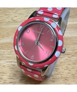 Isaac Mizrah Quartz Watch Unisex Pink White Dots Stretch Analog New Battery - £18.67 GBP