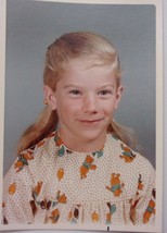 Cute Girl With Pony Tail Smiles For Her School Picture Photo 1974 - £2.38 GBP