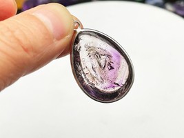 Amethyst Super Seven Moving bubble Enhydro Quartz Crystal Pendant E050112 - $351.55