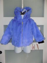 Jessica Simpson Periwinkle Faux Fur Hooded Jacket Leopard Lining Size 2T... - $80.00