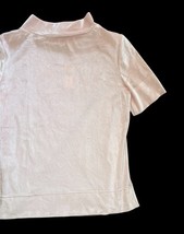 Anthropologie Women’s Pink Rose Velvet Mock Neck Top XS NWT $68 Short Sleeve image 7