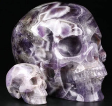 Dream Chevron Amethyst Crystal Skull Reiki- Mineral- Healing-Quartz-Realistic - £11.87 GBP+