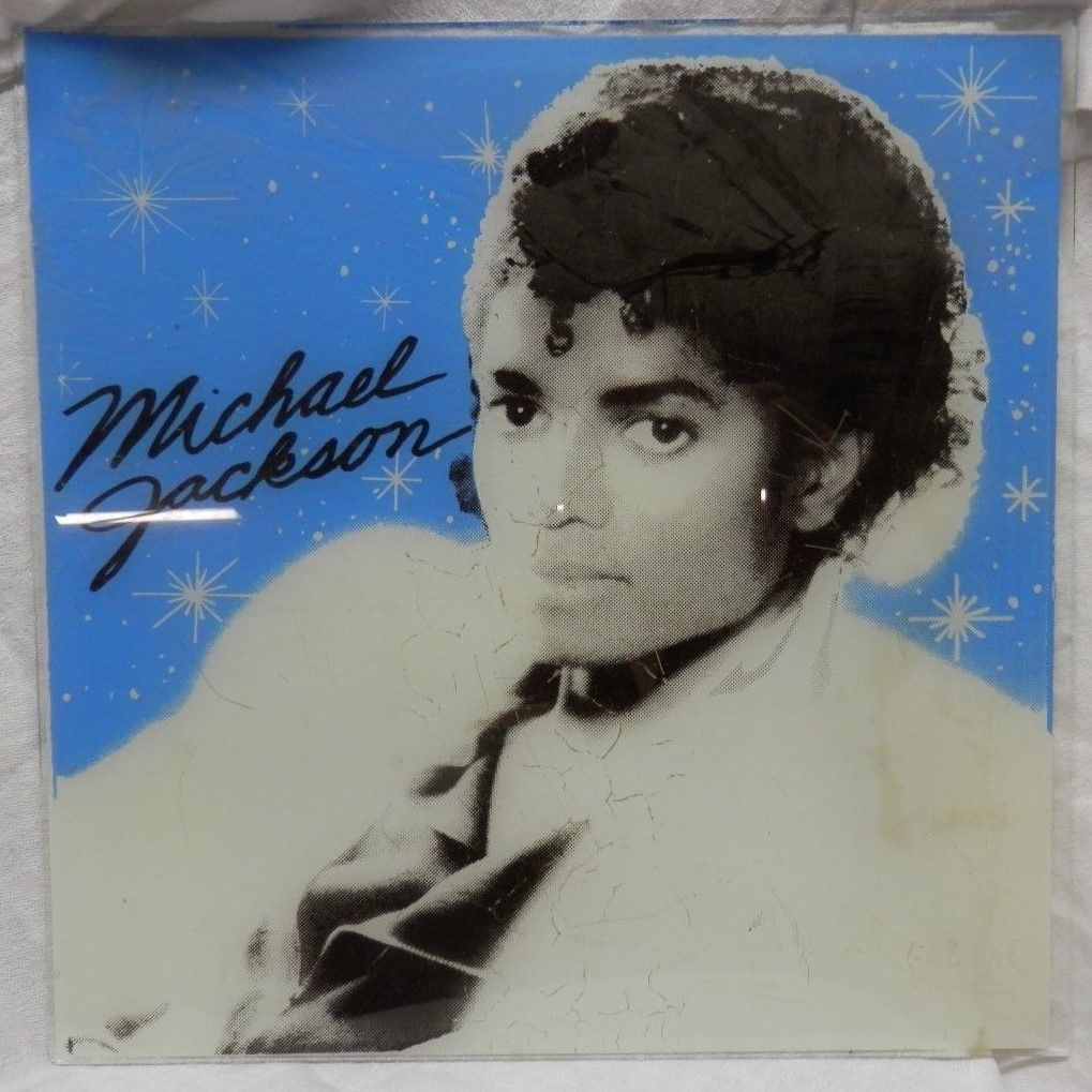 michael jackson Carnival prize Thriller album cover glass mirror 12&quot; x 1... - $59.99