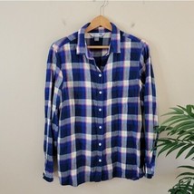 Old Navy | The Classic Shirt Blue Pink Yellow Plaid, womens size large - £11.63 GBP